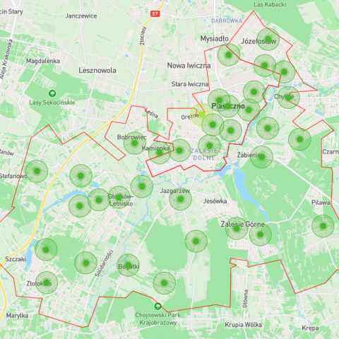 Czujniki powietrza na terenie gminy Piaseczno